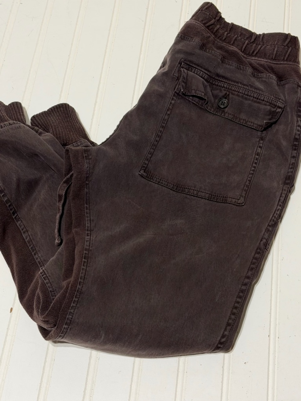 James Perse Multi Media Dark Brown Drawstring Joggers - Picture 9 of 10